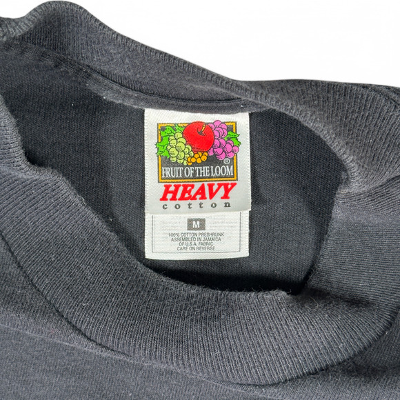 Vintage Wolf Shirt Adult MEDIUM Black Wolves Moon Nature Puff Print 90s - Picture 5 of 7